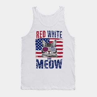 Red White And meow Tank Top